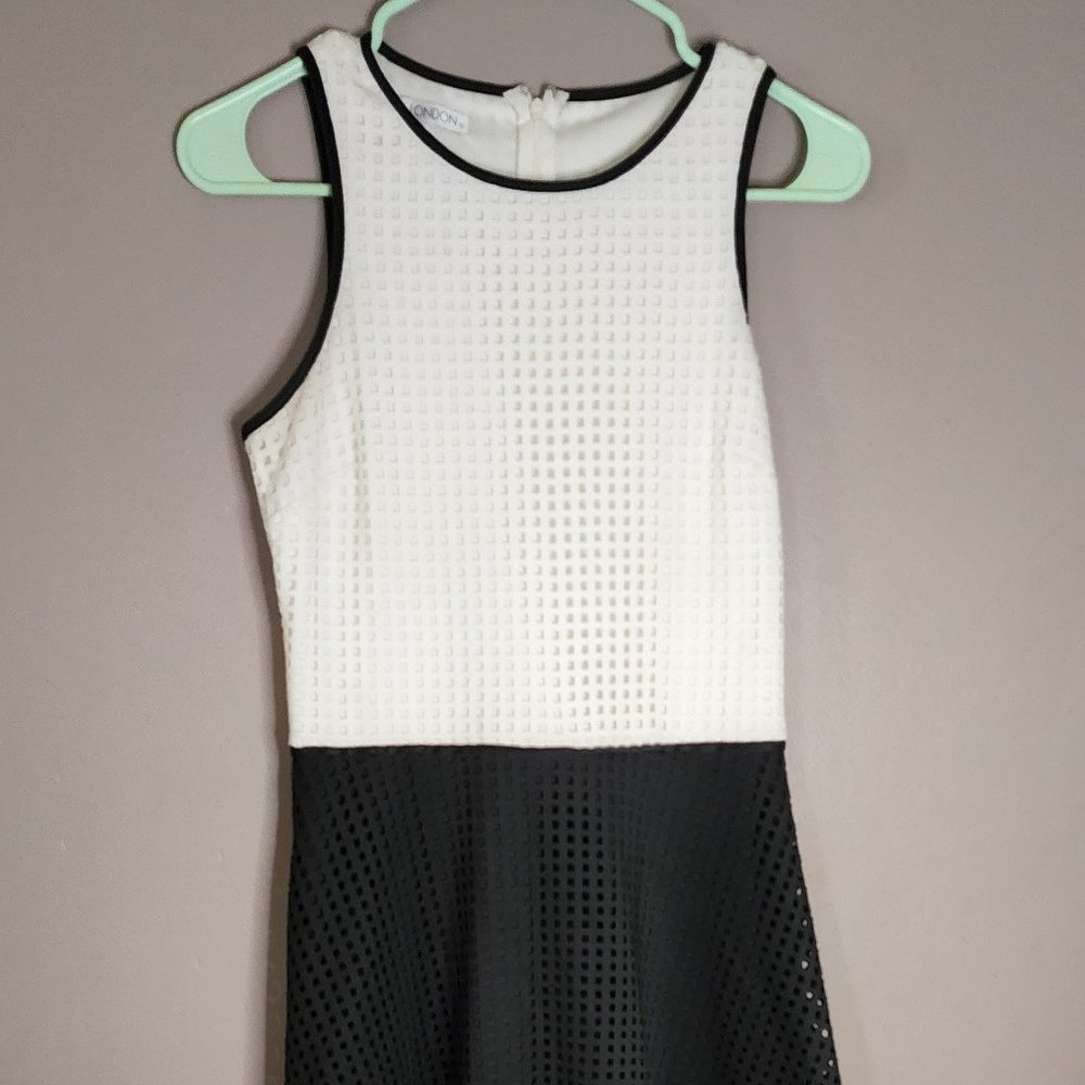Maggy London Black and White Cut Out Dress